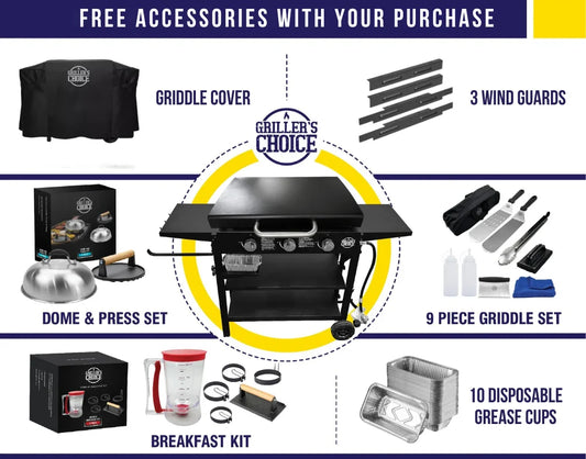 Bundle and Free Shipping!   Griller's Choice Ultimate Gas Griddle Bundle
