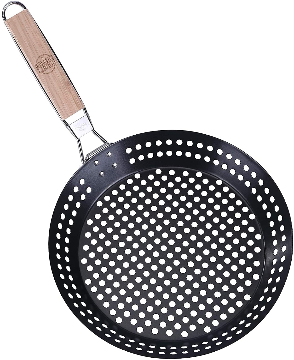 Outset 11-Inch Diameter Jumbo Non-Stick 3-In-1 Chef's Grill Basket And  Skillet : BBQGuys