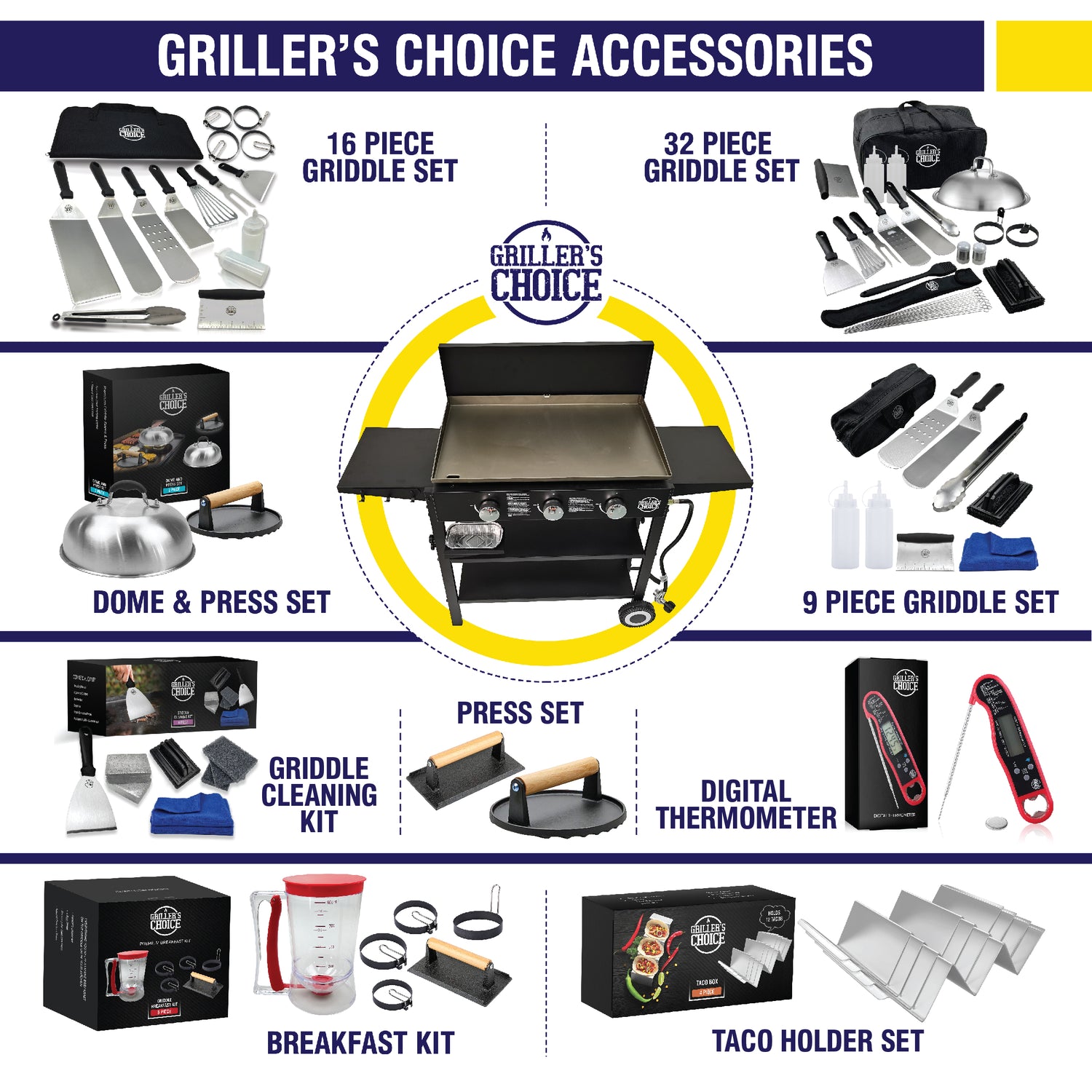 Griller's Choice Outdoor Griddle Grill Propane Flat Top - Hood Included, 4  Shelves and Large Flat Top at Tractor Supply Co.