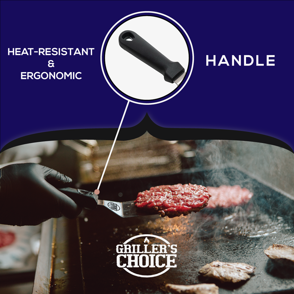 grillers choice, griddle accessory set, blackstone, griddle set, griddle spatula, griddle cleaning kit, griddle tools, flat top grill, flat top griddle set, bench scraper, griddle tools, grill tools, grill accessories, stainless steel spatula, blackstone accessories, blackstone set, hibachi, grilling utensils, BBQ tools