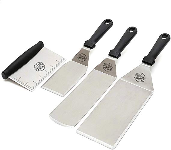 grillers choice, griddle accessory set, blackstone, griddle set, griddle spatula, griddle cleaning kit, griddle tools, flat top grill, flat top griddle set, bench scraper, griddle tools, grill tools, grill accessories, stainless steel spatula, blackstone accessories, blackstone set, hibachi, grilling utensils, BBQ tools