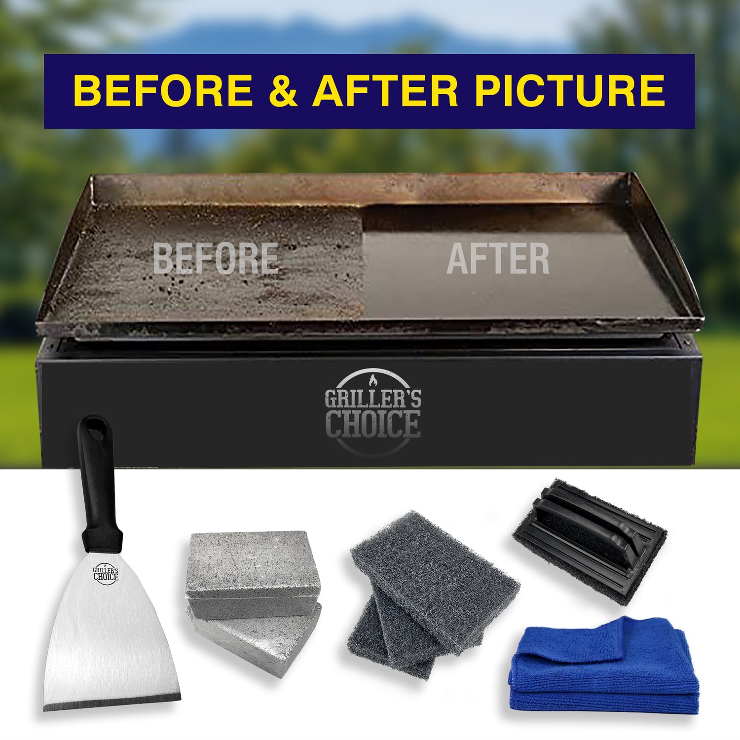 Promotion! Versatility Griddle Cleaning Kit Grill Cleaner Tool Set