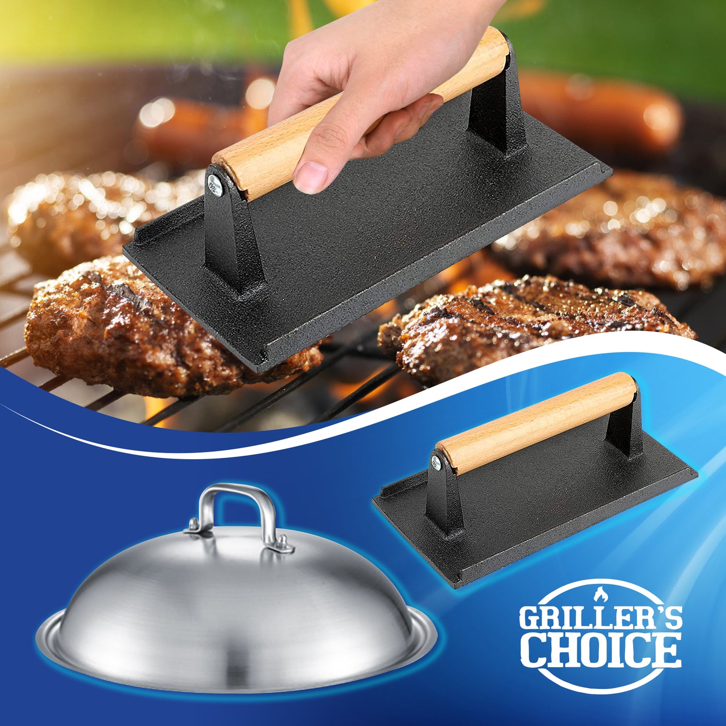 grillers choice, griddle accessory set, blackstone, griddle set, griddle spatula, griddle cleaning kit, griddle tools, flat top grill, flat top griddle set, bench scraper, griddle tools, grill tools, grill accessories, stainless steel spatula, blackstone accessories, blackstone set, hibachi, grilling utensils, BBQ tools