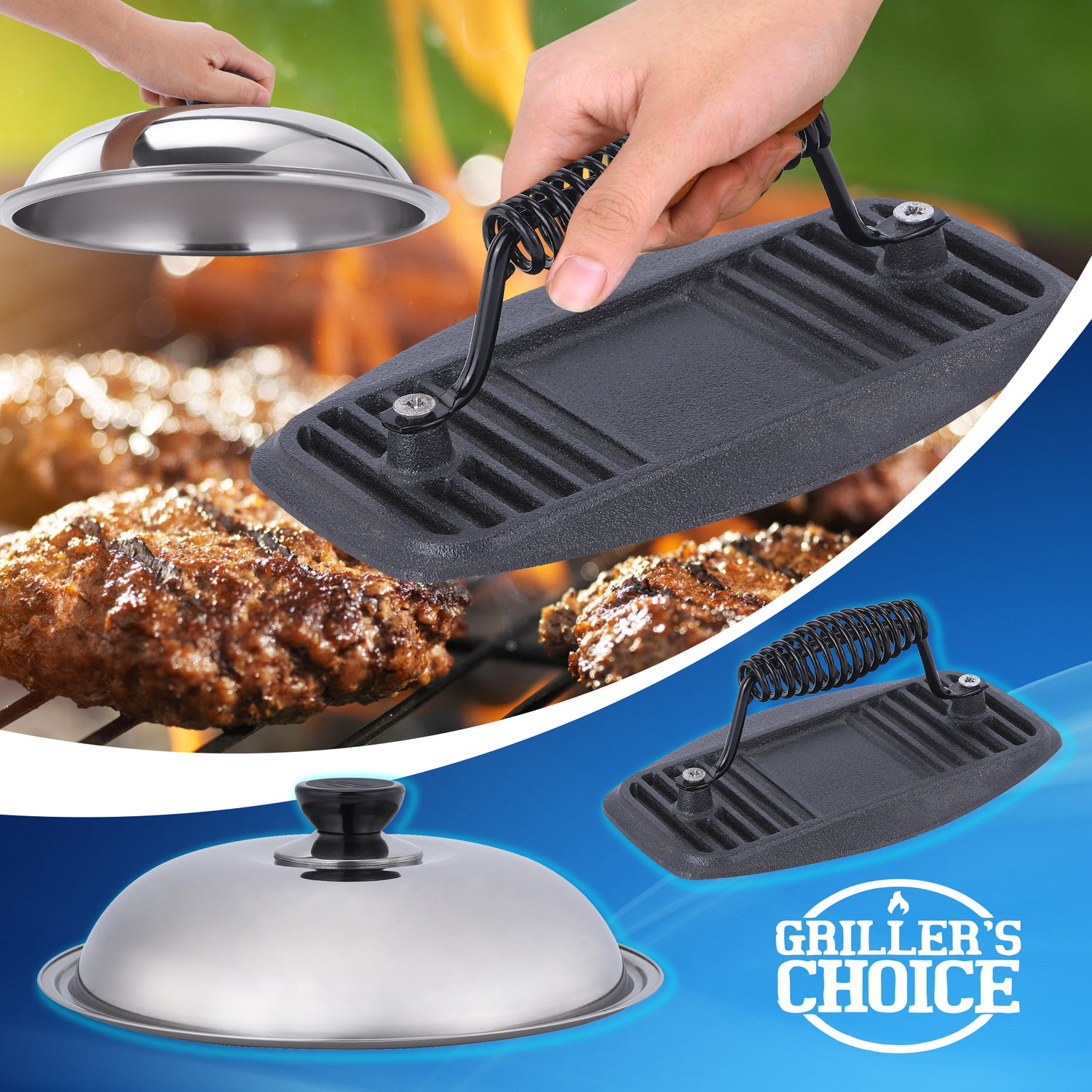 Grillers Choice- Ultimate Griddle Accessories Set- Metal Spatula Set for and by