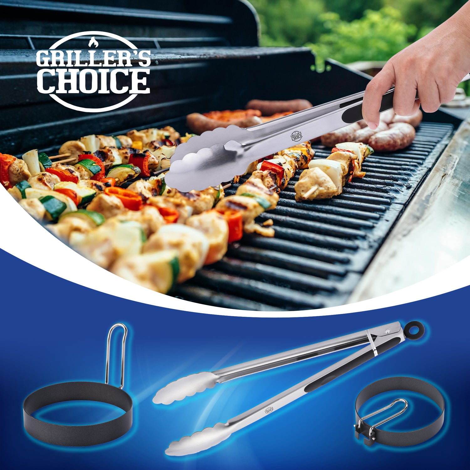 Griddle Accessories BBQ Grill Set - 9pcs Stainless Steel Barbecue